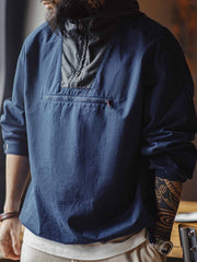 カラーブロック フード デッキジャケット