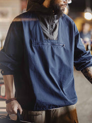 カラーブロック フード デッキジャケット