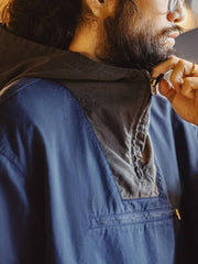 カラーブロック フード デッキジャケット