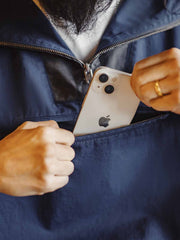 カラーブロック フード デッキジャケット