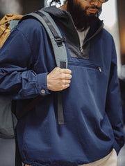 カラーブロック フード デッキジャケット