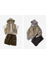 フード付き ナイロンベスト