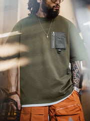 MA-1風ポケット付きミリタリーTシャツ