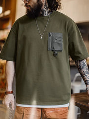 MA-1風ポケット付きミリタリーTシャツ