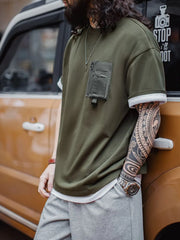 MA-1風ポケット付きミリタリーTシャツ