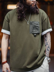 MA-1風ポケット付きミリタリーTシャツ