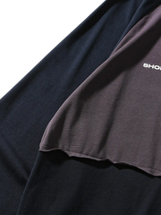 カラーブロック ラグランスリーブ ロングTシャツ