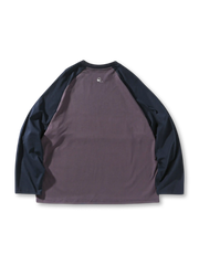 カラーブロック ラグランスリーブ ロングTシャツ