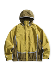 アウトドア マルチジッパー フーデッドパッチワークジャケット