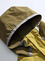 アウトドア マルチジッパー フーデッドパッチワークジャケット