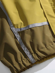 アウトドア マルチジッパー フーデッドパッチワークジャケット