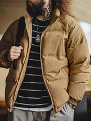 スタンドカラー 90%ホワイトダックダウンジャケット