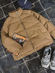 スタンドカラー 90%ホワイトダックダウンジャケット