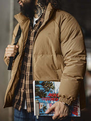 スタンドカラー 90%ホワイトダックダウンジャケット