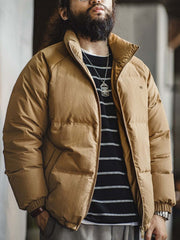 スタンドカラー 90%ホワイトダックダウンジャケット