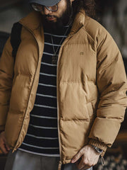 スタンドカラー 90%ホワイトダックダウンジャケット