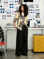 パームツリー ハンドペイント アロハシャツ