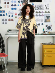 パームツリー ハンドペイント アロハシャツ