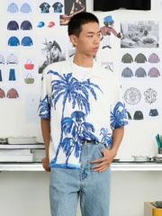 パームツリー ハンドペイント アロハシャツ