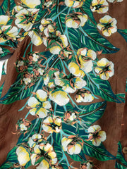 フラワープリント テンセル半袖シャツ