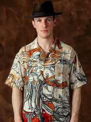 面燃大士ホーンボタン・アロハシャツ