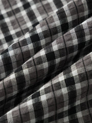 ユニセックスチェックオープンカラーシャツ