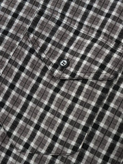 ユニセックスチェックオープンカラーシャツ