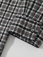 ユニセックスチェックオープンカラーシャツ