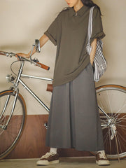 オリーブグリーン ドローストリング Aライン スカート