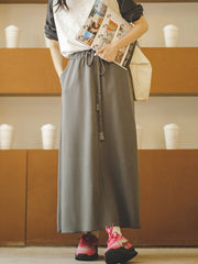 オリーブグリーン ドローストリング Aライン スカート