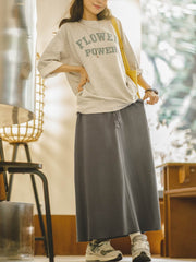 オリーブグリーン ドローストリング Aライン スカート