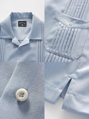 キューバカラーオルガンプリーツ半袖シャツ