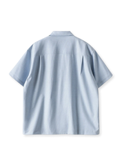 キューバカラーオルガンプリーツ半袖シャツ