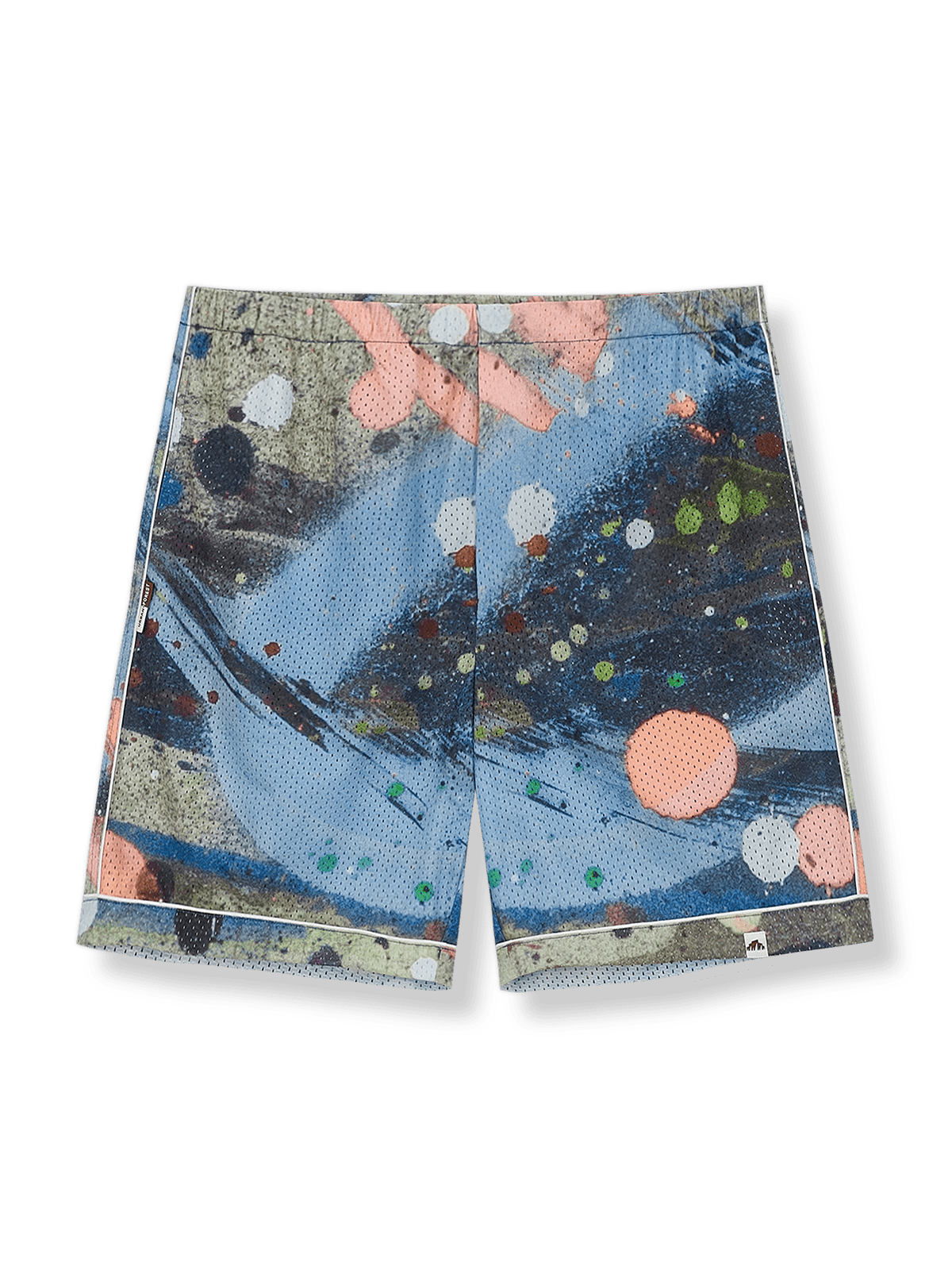 アクションペイント柄の速乾メッシュショーツ