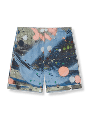 アクションペイント柄の速乾メッシュショーツ