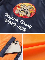 アメリカ空軍戦闘飛行隊 刺繍入り MA-1 ジャケット