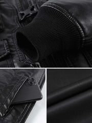 機能性 レザーフライトジャケット