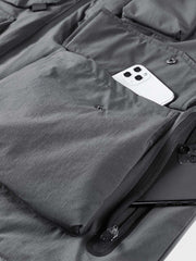 高機能 マルチポケット フード付き中綿ジャケット