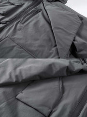 高機能 マルチポケット フード付き中綿ジャケット