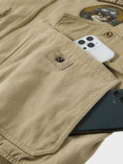 MA-1レザーフライトジャケット「Bear Soldier Voitek private embroidery」