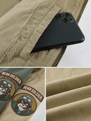 MA-1レザーフライトジャケット「Bear Soldier Voitek private embroidery」