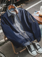 MA-1 デニム ベースボールジャケット