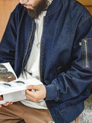 MA-1 デニム ベースボールジャケット