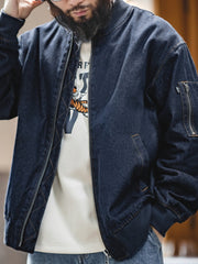 MA-1 デニム ベースボールジャケット