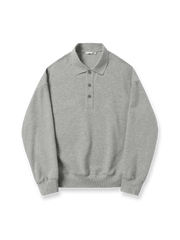 柔らかく保温性に優れたエアコットン素材の襟付きスウェット