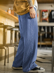 ジャカードデニム イージーストレートパンツ