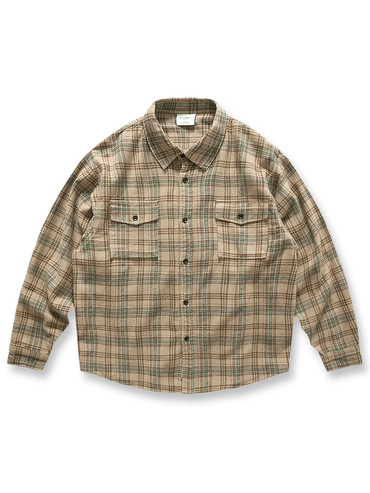 フランネル加工が映えるチェック柄長袖シャツ