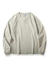 六色展開のスラブコットン長袖Tシャツ