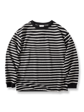 滑らかな肌触りのストライプ長袖Tシャツ