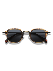 トータスシェル柄合金フレームのヴィンテージハンドメイドサングラス